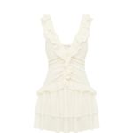RUNAWAY THE LABEL KAYCEY SLEEVELESS RUFFLE MINI DRESS - PEARL Photo 4
