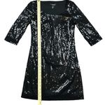 White House | Black Market  Classic Black Sequin Cocktail Shift Dress Size XS Photo 3