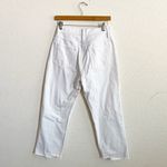 frame denim FRAME Le Hollywood High Waist Ripped Crop Straight Leg Jeans In Blanc Rips Photo 4