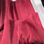 OnTwelfth Burgundy Belted Wide Leg Jumpsuit XL‎ Satin Puff Sleeve Formal Red Photo 5
