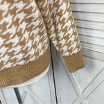 Ava & Viv  Houndstooth Crewneck Pullover Sweater Tan White 1X Photo 6