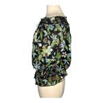 Tory Burch  Fantasia Floral Print Off Shoulder Smocked‎ Top Boho Women Size 4 Photo 6