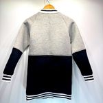 SJ Style Boutique Brand Gray & Black Ringer Trim Zip Front Varsity Jacket Size S Photo 2