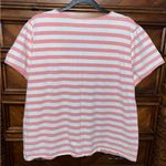 Denim & Co. pink and white striped short Photo 1