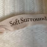 Soft Surroundings  Cowl Neck Sweater Sz S White Pull Over Patch Pockets Photo 3