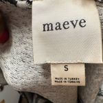 Maeve Anthropologie  Leopard Print Scoop Neck Peplum Top Black White Size Small Photo 8