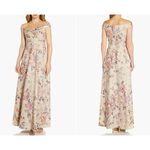 Adrianna Papell Off The Shoulder Floral Jacquard Ballgown In Grey Multi Photo 1