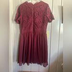 Lulus  XL Elegant Lace Burgundy Dress Angel in Disguise Skater Dress Photo 1