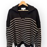 LA LIGNE Sailor Stripe Cotton Sweater Size XL Black Photo 5