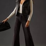 Anthropologie Vegan Leather High Neck Puffer Vest Sz Medium Black Gilet Moto Photo 6