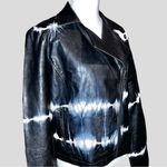 Tribal new faux leather black biker jacket! Tie dye style! Black Size undefined Photo 6