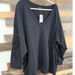 Torrid  NWT Cozy Fleece V-Neck Crochet Sweatshirt Sz 5X Photo 3