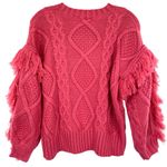 VICI  Sun Goes Down Cable Knit Fringe Pullover Sweater New Photo 8