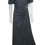 S. L. Fashions Women’s Embellished Short Sleeve Evening Gown Smoke Sz 8 NWT Gray Photo 1