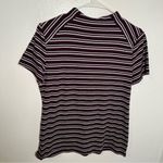Kensie Striped Basic T-Shirt Ribbed Purple Photo 10
