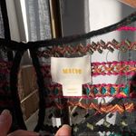 Anthropologie Maeve Black Sheer Ruffle Embroidery Stripes Top Blouse Small Photo 5