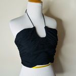 ZARA  Black Ruched Halter Crop Top Photo 2