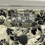 Free People Skinny Jeans Brocade Flocked Black Floral Ivory Cream Denim Sz 27 Photo 4