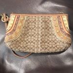 Coach VINTAGE  Signature C Jacquard Embroidered Studded Wristlet Clutch Photo 1