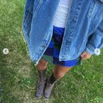 green and blue patchwork skirt Photo 3