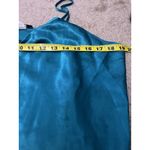 Vtg 90s Turquoise Chemise Nightgown L satin romantic feminine glam fairy chic Green Size L Photo 4