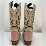 Justin Boots Justin Vintage Pink Floral Inlay Cowboy Western Boots 7.5 Photo 3