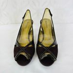Naturalizer  Entari Brown Lizard Slingback Peep Toe Pumps Size 10 Photo 7