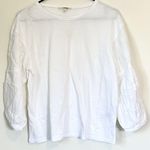 Madewell NWT White Puff-Sleeve Drop-Shoulder Knit Top - Size: Small Photo 1