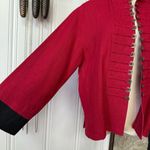 Vintage Linen Wide Sleeve Jacket Red Size L Photo 3