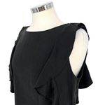 Sanctuary Black Silk Ruffle Sleeveless Top Blouse Size Large Photo 2