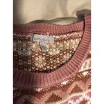Wonderly Womens Rose Smoke Fair Isle Long Sleeve Pullover Sweater Dress Size XL Photo 4