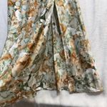 Utnisan M Floral Satin Slip Dress Cowl Neck Maxi Coquette Summer Sexy Wedding Green Size M Photo 2