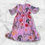 Gibson Latimer pink floral maxi dress size XL ruffles sleeve Photo 1