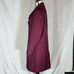 Anne Klein Quilted Floral Chianti Burgundy Trench Coat Jacket Nylon Photo 3