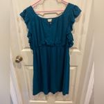 Fossil  ocean‎ blue green teal ruffle dress size XL Photo 3