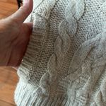 American Eagle  Sweater Natural Oatmeal Oversized Cable knit Hoodie Womens XS S Photo 12