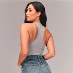 Abercrombie & Fitch A&F • Ribbed Scuba Bodysuit grey high neck racerback sleeveless tank thong Photo 8