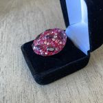 Betsey Johnson Pink Crystal Cluster Ring Photo 2
