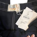 Free People Sandrine Rose x Pants Size 27 NWT French Worker Blue/Black Pinstripe Photo 8