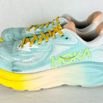 Hoka One One Womens Clifton 10 Running Shoes Size 8.5 Blue Spark White Athletic Photo 0