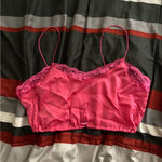 Urban Outfitters  Pink Lace Crop Top Photo 0
