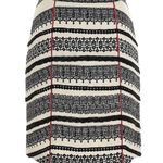 Anthropologie Tabitha Bohemian Black White Red Print Cotton Pencil Skirt Size 0 Photo 1