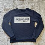 Roberto Cavalli Roberto Cavalli Sport Metallic Logo Pullover Crew Neck Black Sweatshirt- XS Photo 2