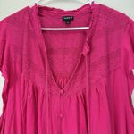 Torrid  Pink Rayon‎ Slub Crochet Tie Front Flutter Sleeve Top Size 6X Photo 6