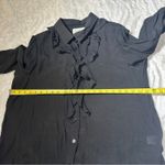 Evys Tree Size 1X Black Savannah Ruffle Front Blouse Shirt Career Church Date Photo 6