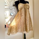 EXPRESS Strapless Gold Dress Photo 4