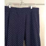 EUC Land's End Nautical Shore Navy white Capris Large L Polka Dots Stretch Blue Photo 2