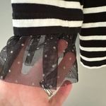 J.Crew  Women’s Shirt Small Black And White Striped Polka Dot Tulle Cuffs Photo 1
