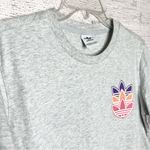 Adidas  Heather Gray Cropped T-Shirt with Colorful Logo Size Large Photo 6