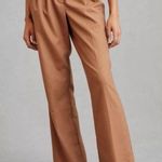 Favorite Daughter The Favorite High Rise Wide Leg Pants Camel Pinstripe 10 Photo 0